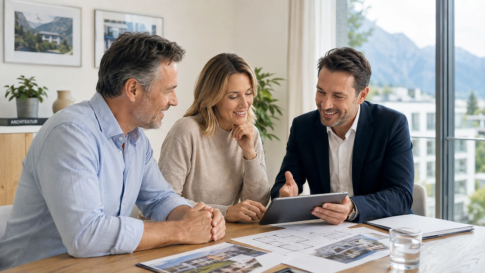 Persönliches Gespräch über Immobilien und berufliche Möglichkeiten